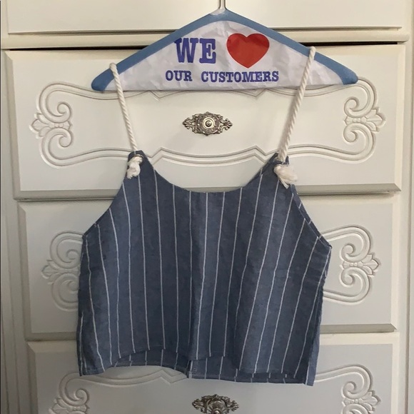 LF Denim Style Striped Tank Top - Picture 3 of 4